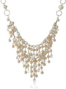 Pearl and Crystal Bridal Bib Necklace