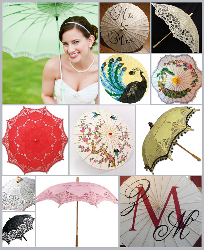 Bridal Umbrellas and Parasols Inspiration Board ~ Houston Wedding Blog