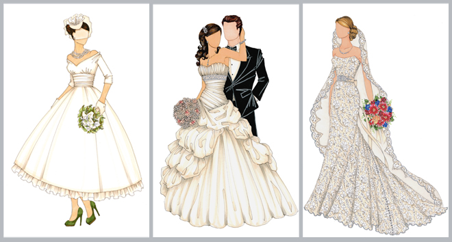 A Custom Illustration of Your Bridal Gown