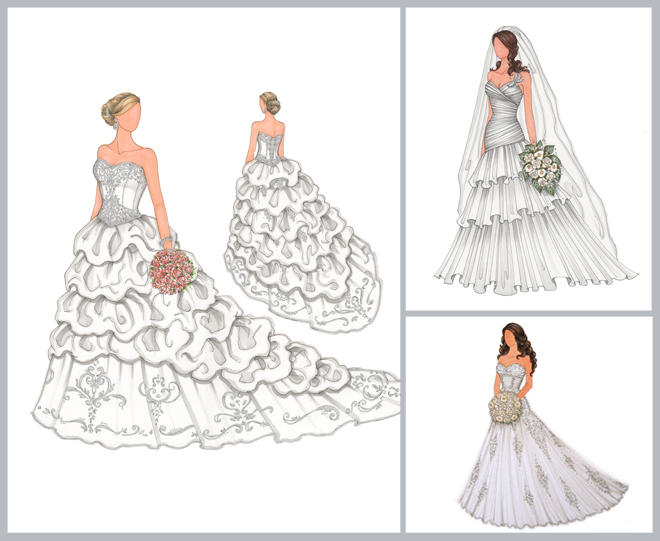 A Custom Illustration of Your Bridal Gown