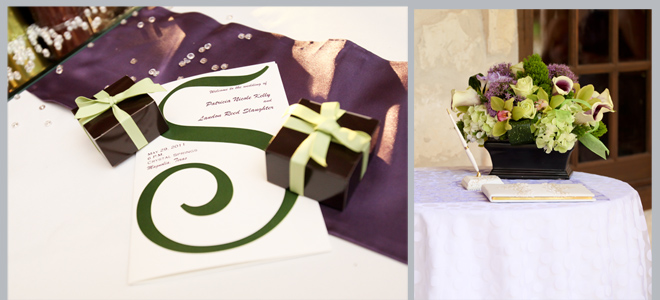 Wedding Guest Book Table, Invitations and Favor Boxes by Pedigo Photography