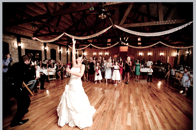 Nicole Tossing the Wedding Bouquet