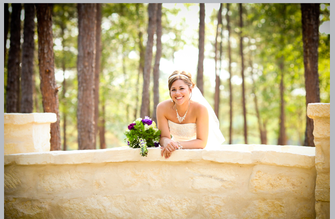 Bridal Pose on Bridge by Pedigo Photography