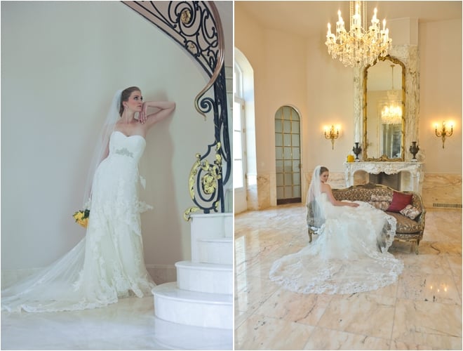 bridal portraits standing and sitting