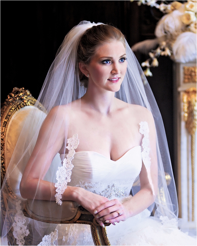 sitting bridal portrait up close