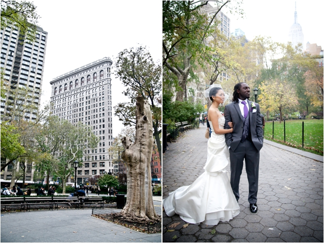 Couple standing downtown