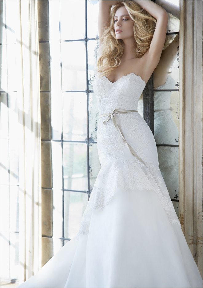 Hayley Paige strapless wedding gown