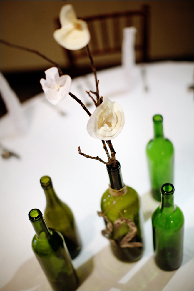 DIY wine bottle centerpieces