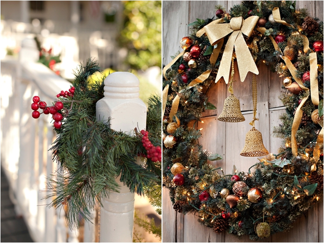 outdoor Christmas wedding decor