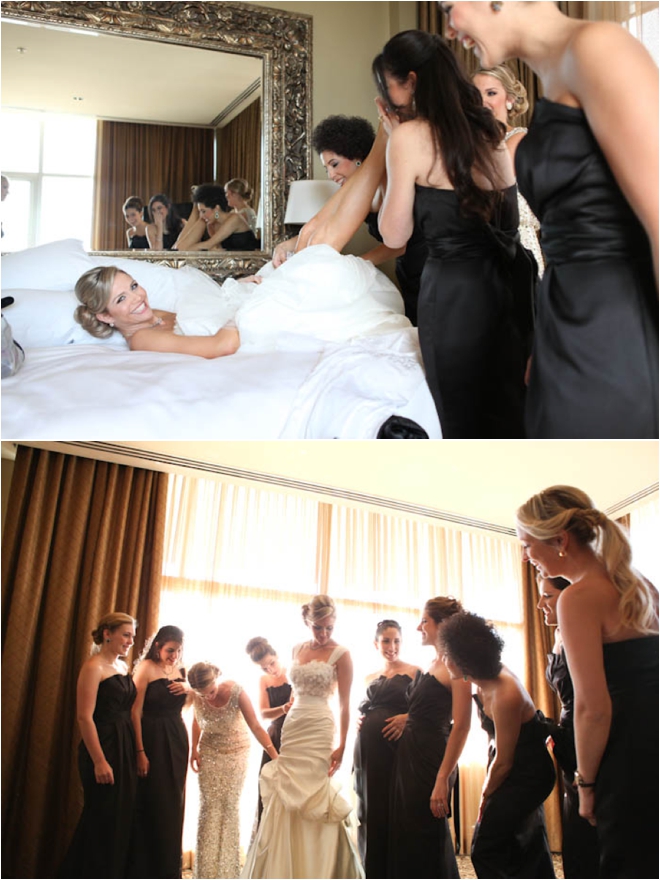 High-Glamour Black-and-Silver Hotel ZaZa Wedding