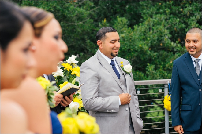 Navy, Gray and Yellow Spring Wedding with Outdoor Ceremony at The Grove