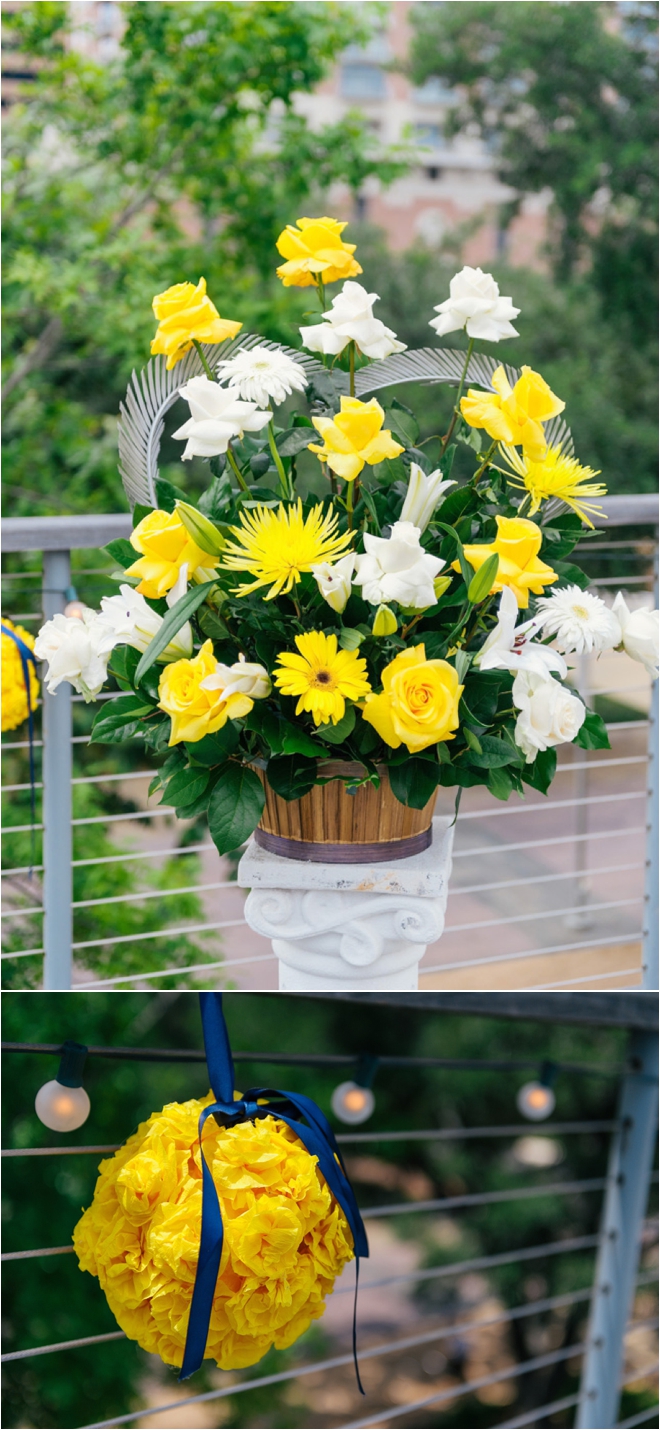 Navy, Gray and Yellow Spring Wedding with Outdoor Ceremony at The Grove