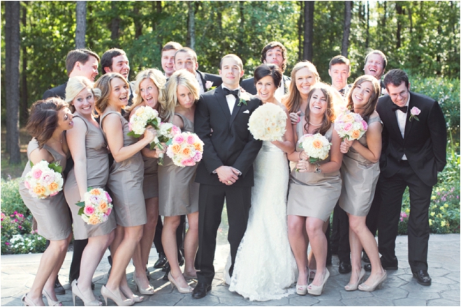 Pretty, Sun-kissed White and Pink Wedding at The Woodlands Country Club