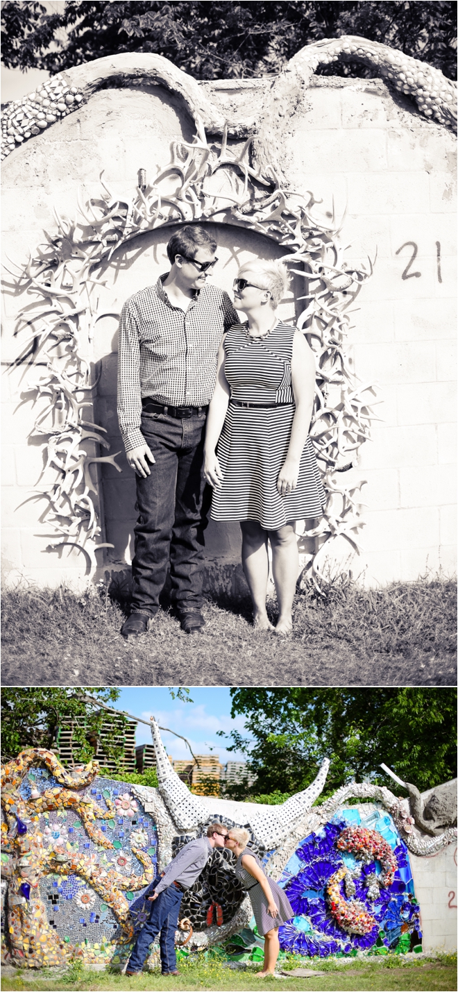 Hip and Adorable Orange Show and Menil Collection Engagement Shoot