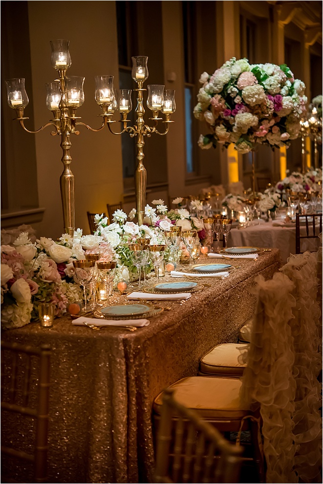 Ornate Gold, Blush & Light Blue Wedding at The Corinthian