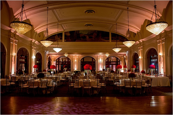 White, Red & Black Wedding at Crystal Ballroom at The Rice 