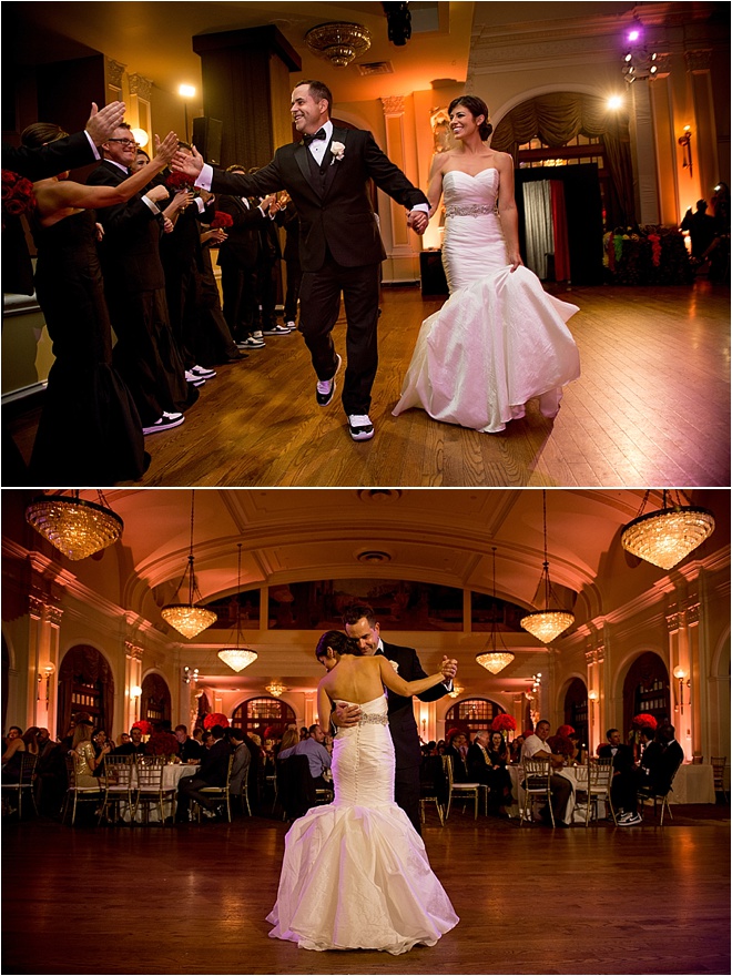 White, Red & Black Wedding at Crystal Ballroom at The Rice