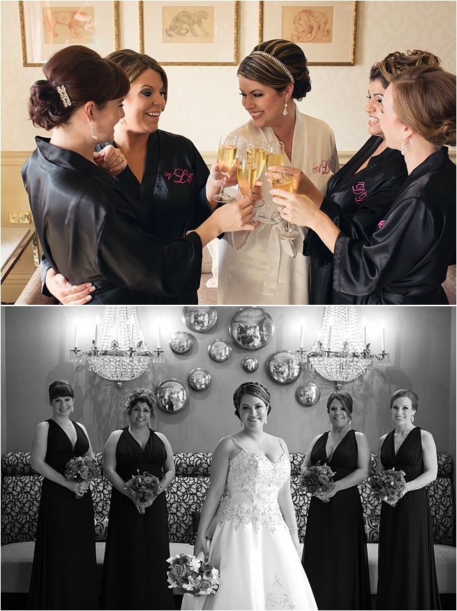 Classic Black & White Crystal Ballroom at The Rice Wedding 