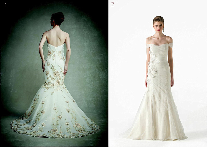 Floral Drop Waist Bridal Gowns