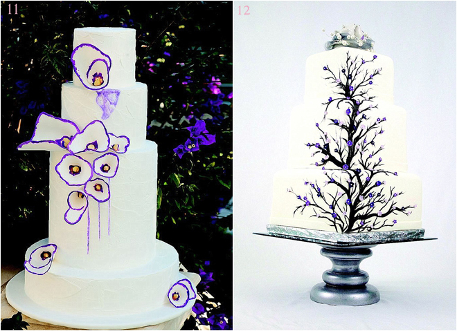 Purple Floral Detailed Wedding Cakes