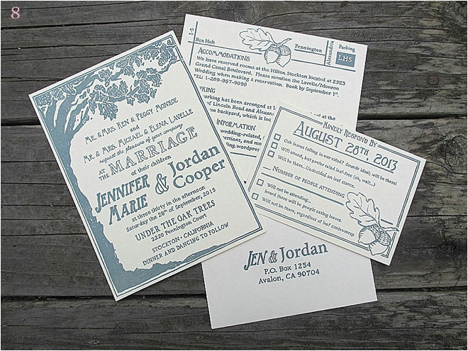 Grey Trees Unique Wedding Invitations 