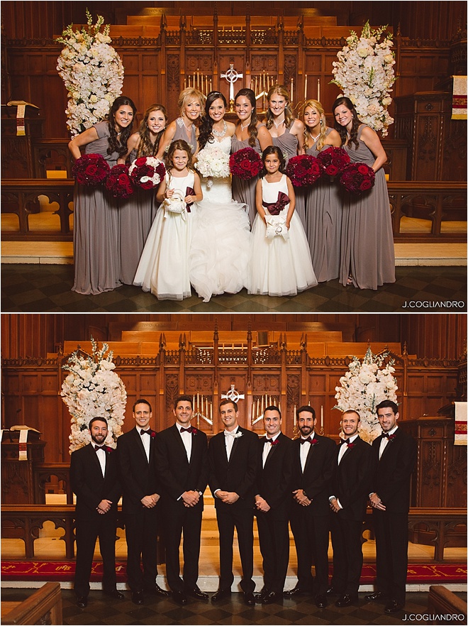 Maroon, Gray & White Wedding at The Corinthian by J. Cogliandro Photography