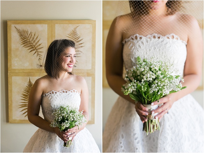 Oscar-de-la-Renta-Dress-and-Bridal-Bouquet