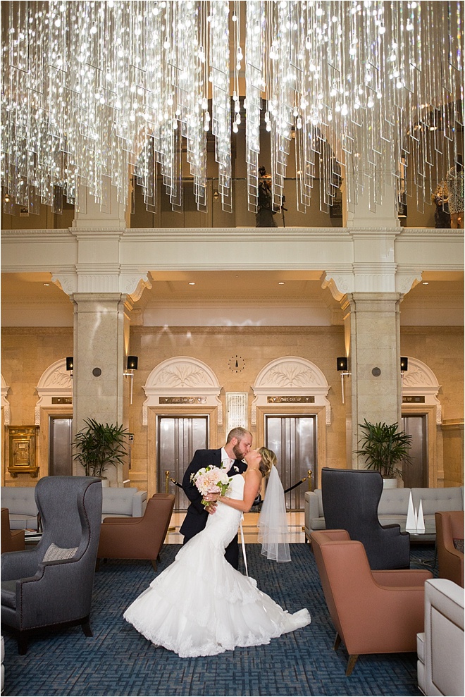 Blush, Navy & Gold Wedding at the Crystal Ballroom at The Rice by MD Turner Photography