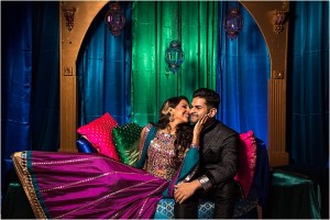 Bright Peacock-Inspired Sangeet & Garden-Themed South Asian Wedding