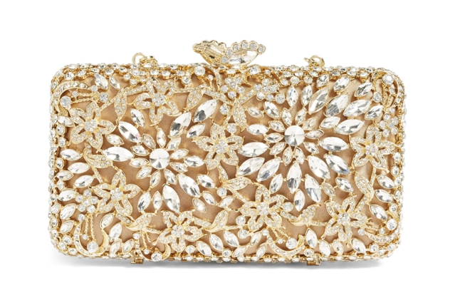 Glint Crystal Floral Minaudiere