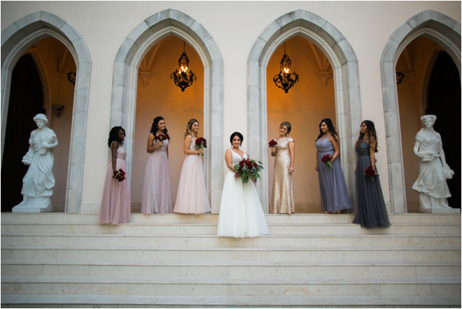 Bridesmaids-Outside-of-Chateau-Cocomar