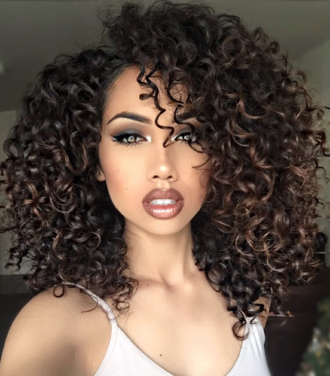 Medium Curly Hair Style