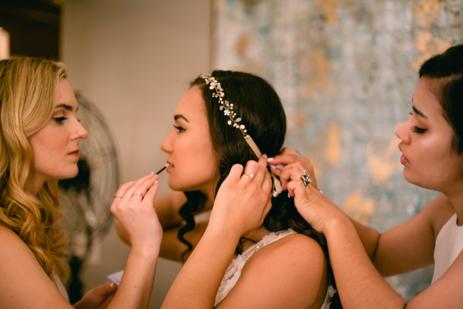 Getting Ready, bridal makeup, bridal hair