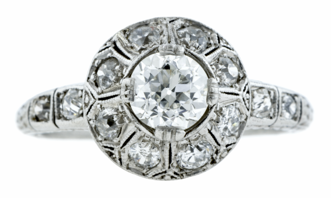 Old-Euro-Cut Art Deco Engagement Ring