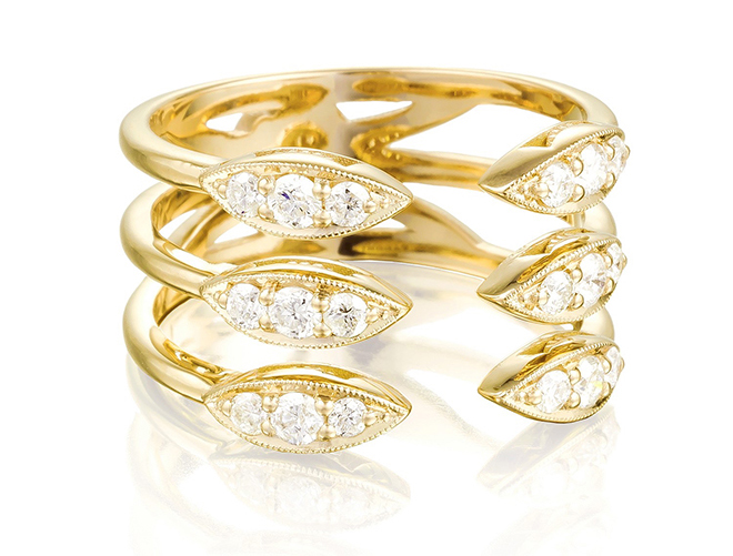 bridal jewelry, designer jewels, stacked rings, wedding bands, engagement rings, yellow gold, diamonds,