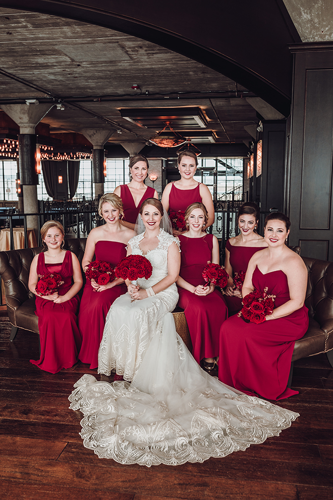 Real Wedding, Houston Couple, Newlywed, The Astorian, Ama by Aisha, Winter Wedding, Red Wedding, Marine, Military, Cordua Catering, Cakes By Gina, Bridesmaids