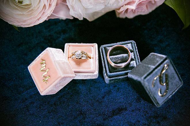 Houston, Real Wedding, Newlywed, Hughes Manor, Outdoor and Indoor Venue, Winter Wedding, Pink, Gold, White, Young Couple, Meeker Pictures, Hughes Manor, Cakes by Gina, Cordua Catering, Winnie Couture, Bella Bridesmaids, Detail Shot, Wedding Rings