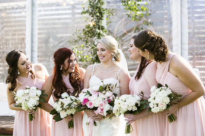 Houston, Real Wedding, Newlywed, Hughes Manor, Outdoor and Indoor Venue, Winter Wedding, Pink, Gold, White, Young Couple, Meeker Pictures, Hughes Manor, Cakes by Gina, Cordua Catering, Winnie Couture, Bella Bridesmaids, Bridesmaids