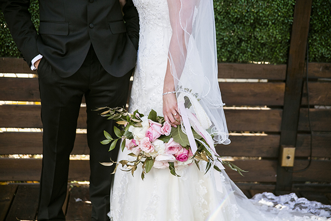 Houston, Real Wedding, Newlywed, Hughes Manor, Outdoor and Indoor Venue, Winter Wedding, Pink, Gold, White, Young Couple, Meeker Pictures, Hughes Manor, Cakes by Gina, Cordua Catering, Winnie Couture, Bella Bridesmaids, Bouquet