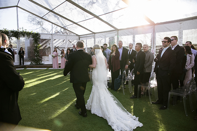 Houston, Real Wedding, Newlywed, Hughes Manor, Outdoor and Indoor Venue, Winter Wedding, Pink, Gold, White, Young Couple, Meeker Pictures, Hughes Manor, Cakes by Gina, Cordua Catering, Winnie Couture, Bella Bridesmaids, Ceremony, Walk Down the Aisle