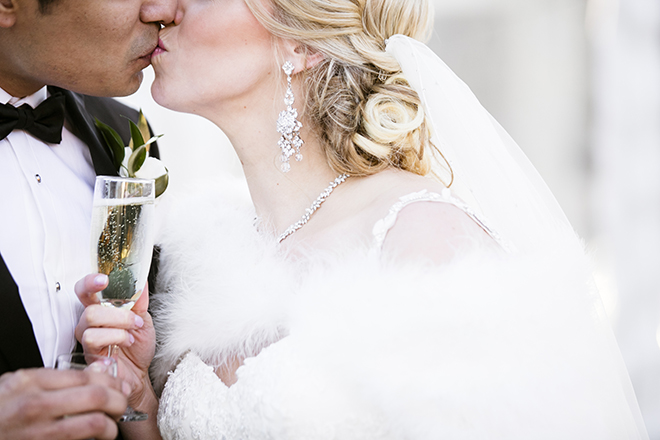 Houston, Real Wedding, Newlywed, Hughes Manor, Outdoor and Indoor Venue, Winter Wedding, Pink, Gold, White, Young Couple, Meeker Pictures, Hughes Manor, Cakes by Gina, Cordua Catering, Winnie Couture, Bella Bridesmaids, Close Up, Bride & Groom, Kiss