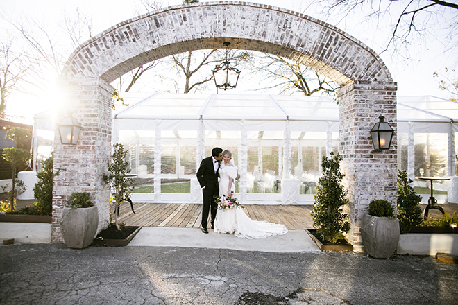 Houston, Real Wedding, Newlywed, Hughes Manor, Outdoor and Indoor Venue, Winter Wedding, Pink, Gold, White, Young Couple, Meeker Pictures, Hughes Manor, Cakes by Gina, Cordua Catering, Winnie Couture, Bella Bridesmaids, Hughes Manor Exterior, Entrance