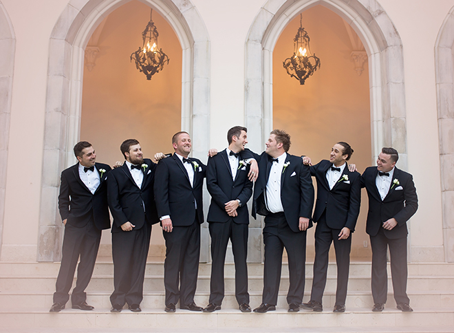 houston wedding, wedding party, groom, groomsmen, black tuxedos, men's formawear, wedding photography, luxe chateau cocomar wedding