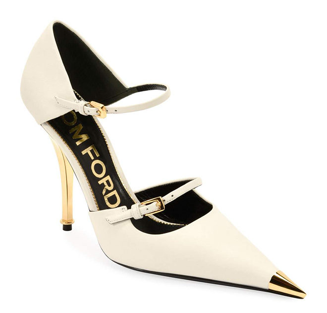 ivory gold tom ford heels wedding bridal shower looks