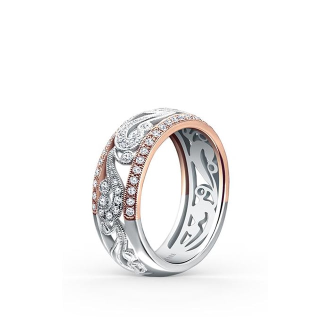 Rose & White Gold Wedding Band Kirk Kara Houston