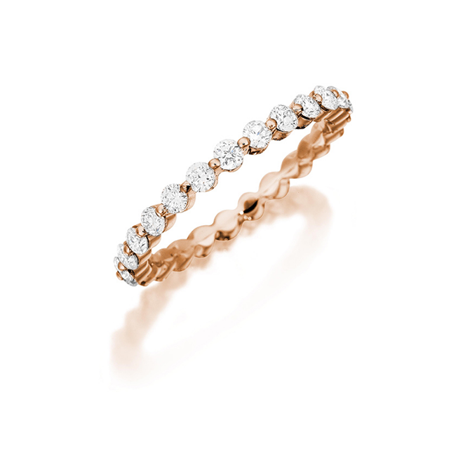 Rose Gold Diamond Bubble Band Houston Henri Daussi 