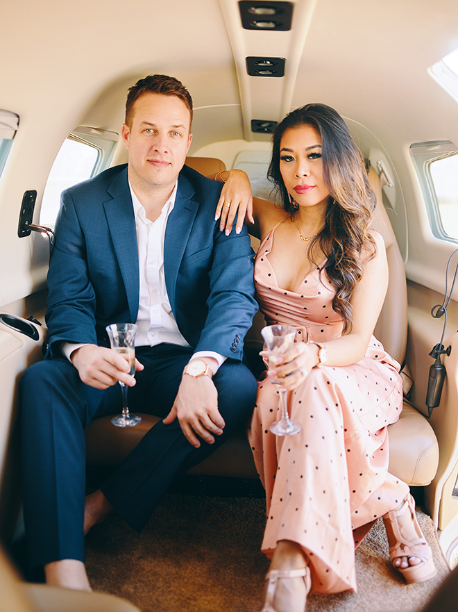 unique photoshoot, houston airplanes, luxury engagement ideas