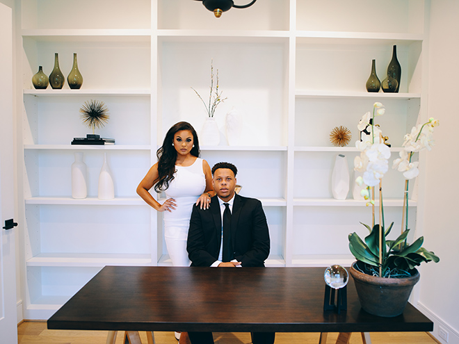 at home, covid, luxury, engagement photos, office, elegant