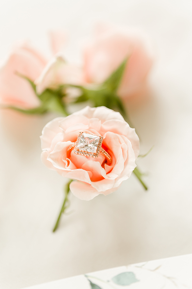 engagement Ring, square cut, pink rose, detail photography, amy maddox