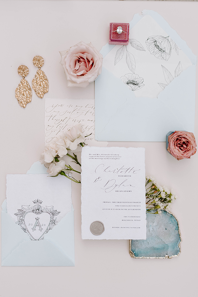 calligraphy, invitations, stationery, hand made, flatlay, peach theme, pink wedding, vintage theme, wedding photo idea